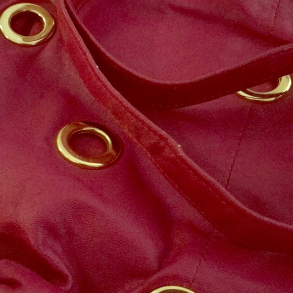 NWT leather designer Contessa tote bag fuschia NEW real leather unused Vintage - Picture 8 of 8